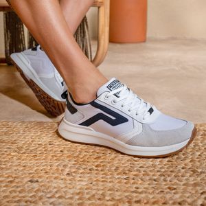 Tênis Casual Pegada em Couro Masculino Branco