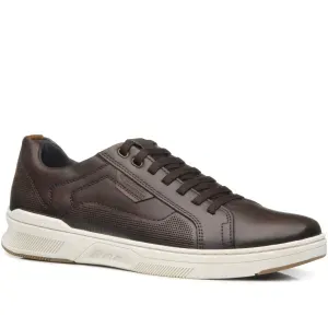 Sapatênis Pegada Masculino Couro Marrom Dark