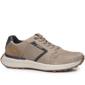 Tênis Casual Pegada em Couro Masculino Marrom
