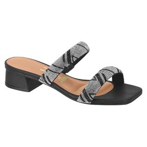 Tamanco Tira Strass Preto Vizzano Feminino