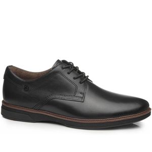 Sapato Casual Pegada  em Couro Masculino Preto