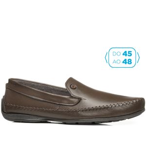 Mocassim em Couro Pegada Masculino Marrom (Tamanho Especial)