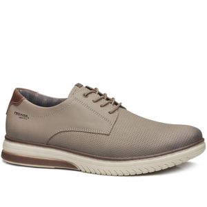 Sapato Casual Pegada em Couro Masculino Cinza