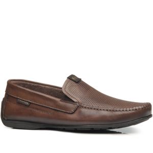 Mocassim Pegada em Couro Masculino Marrom