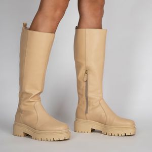 Bota Montaria Tratorada Usevertice Feminina Bege