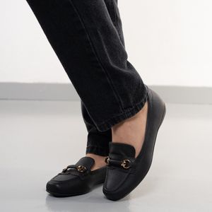 Sapato Modare Mocassim Fivela Feminino Preto