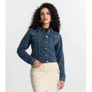 Jaqueta Jeans Feminina Rovitex Jeans Azul