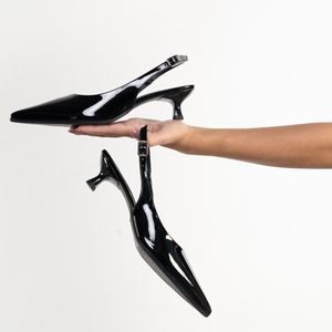Scarpin M Shuz Envernizado Feminino Preto