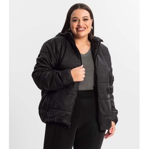 Jaqueta Com Capuz Feminina Plus Size Secret Glam Preto