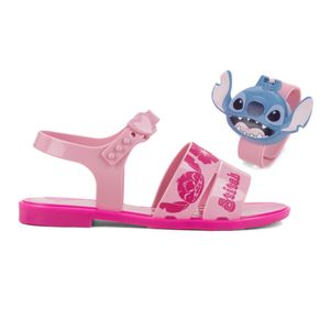 Sandália Grendene Kids + Relógio Stitch Time Infantil Rosa