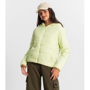 Jaqueta Puffer Juvenil Feminina Com Capuz Minty Verde