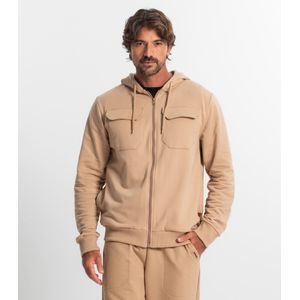 Jaqueta Masculina Com Capuz Moletom Diametro Marrom