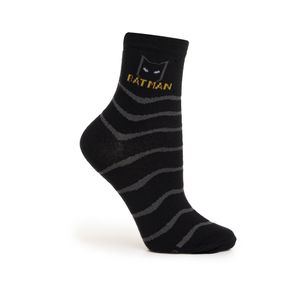 Kit Meia  Warner Batman Infantil Tam. 28 ao 31 Preto