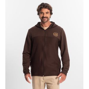 Jaqueta Masculina com Capuz Em Moletom Diametro Marrom