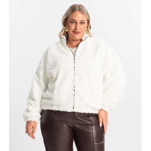 Jaqueta Pelo Alpaca Sintético Secret Glam Bege