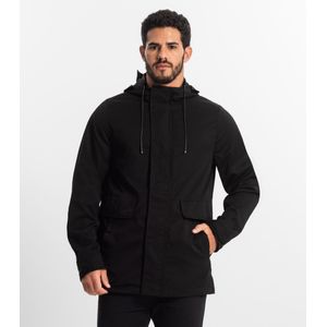 Jaqueta Com Capuz Masculina Em Sarja Diametro Preta
