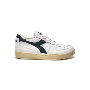 Tênis Diadora Unissex MI Basket Low Used Branco e Azul