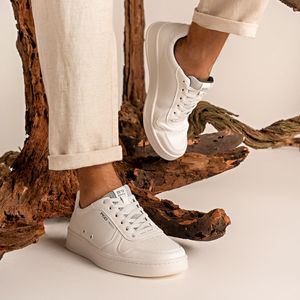 Tênis Casual Pegada em Microfibra Masculino Branco