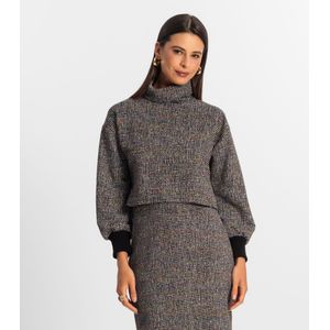 Blusão Cropped Feminino Rovitex Preto