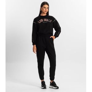 Conjunto Blusão com Calça Feminino Rovitex Preto