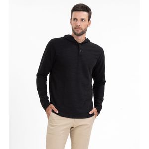 Blusão Masculino Com Capuz Maquinetado Diametro Preto