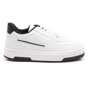 Tênis Branco e Preto Done Head Casual Feminino