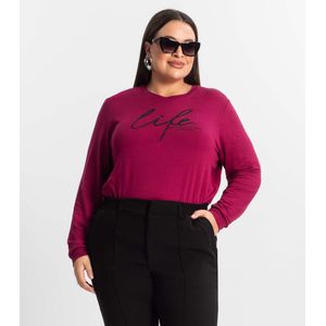 Blusão Feminino Plus Size Secret Glam Vinho