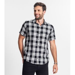 Camisa Masculina Xadrez Diametro Preta