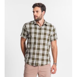 Camisa Masculina Xadrez Diametro Verde