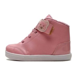 Tênis Molekinha Cano Alto Ursinho Baby Infantil Rosa