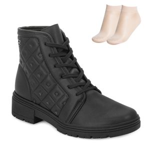 Bota Cano Curto Dakota e Meia Feminina Preta