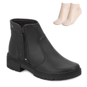 Bota Cano Curto Dakota e Meia Feminina Preta