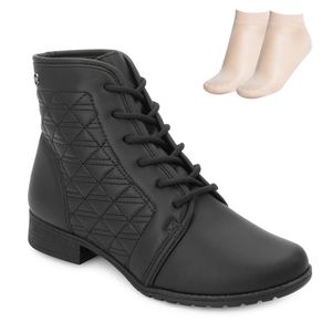Bota Coturno Dakota e Meia Feminina Preta