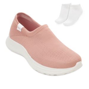 Tênis Slip On Rainha Charm e Meia Feminino Rosa