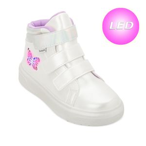 Tênis Led Cano Médio Infantil Pampili Branco