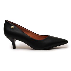 Scarpin Vizzano Salto Baixo Básico Bico Fino Feminino - Preto