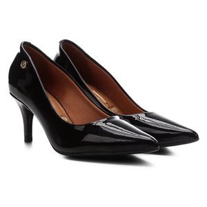 Scarpin Bico Fino em Verniz Vizzano Feminino Preto
