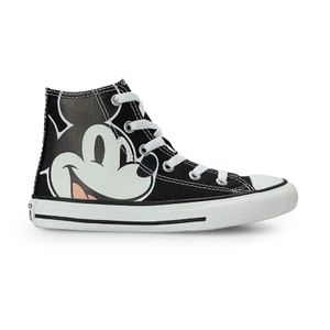 Tênis Chuck Taylor All Star Mickey Juvenil Cano Alto Preto