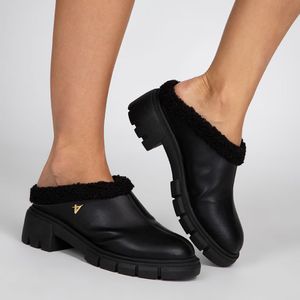 Bota Mule Solado Tratorado Usevertice Feminina Preta