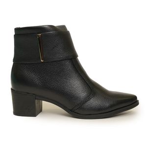 Bota Feminina Cano Curto Bico Fino Pegada Preto