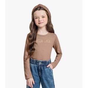 Blusa Manga Longa Trick Nick Infantil Marrom