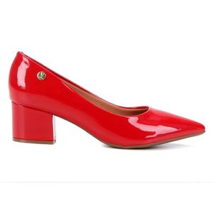 Scarpin Vizzano Salto Grosso Bico Fino Feminino Vermelho