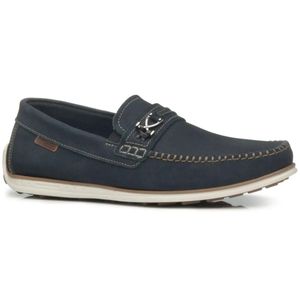 Mocassim em Couro Pegada Nobuck 142004 Masculino Marinho