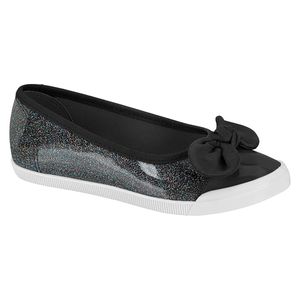 Sapatilha Infantil Molekinha Slipper Laço Brilho Preto