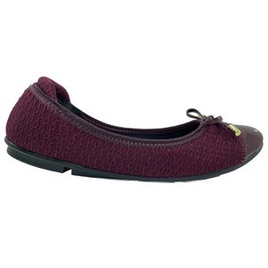 Sapatilha Moleca Tecido Knit Laço Feminina Vinho