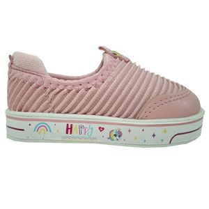 Tênis Slip On Infantil Molekinha Tecido Canelado Comfy Rosa