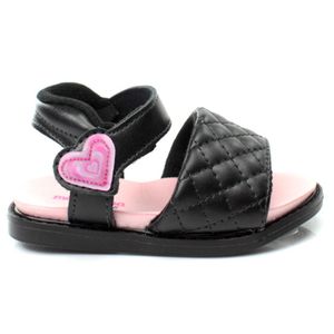 Sandália Infantil Molekinha Coração Matelasse Baby Preto