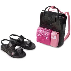 Sandália Infantil Grendene Kids Glitter Barbie Menina Preta