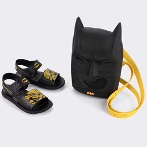 Sandália Infantil Grendene Kids Batman Batmochila Menino Preto