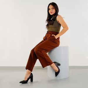 Sapato Scarpin Salto Grosso Preto Vizzano Feminino